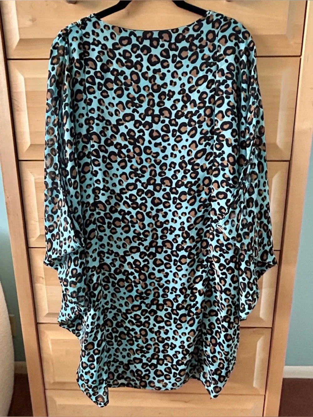 Forever 21 Leopard Print Chiffon Blouson Mini Dress - Picture 2 of 15